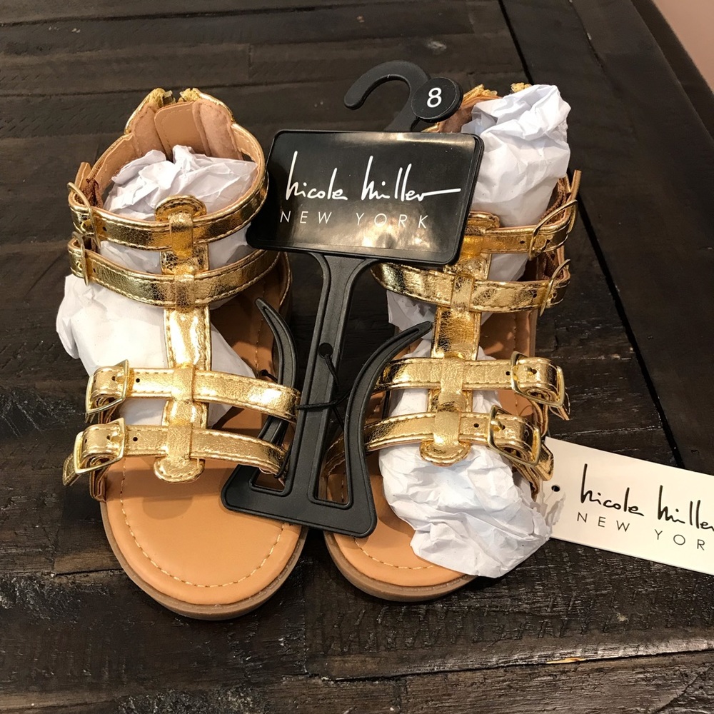 Nicole Miller Toddler Gold Gladiator Sandals